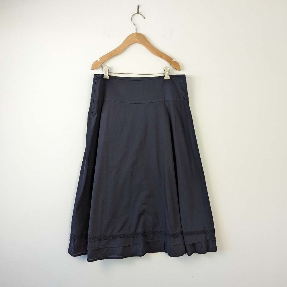 Women's LCW Woman Navy A-Line Skirt with Ruffle Detail Size 42